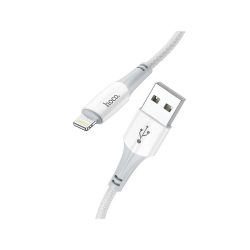   Hoco X70 "Ferry" iPhone 8pin fehér szövettel bevont gyors töltő adatkábel 2.4A 1M