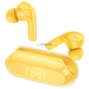 Stereo bluetooth headset vezeték nélküli töltőtokkal, TWS, sárga, Hoco EW39