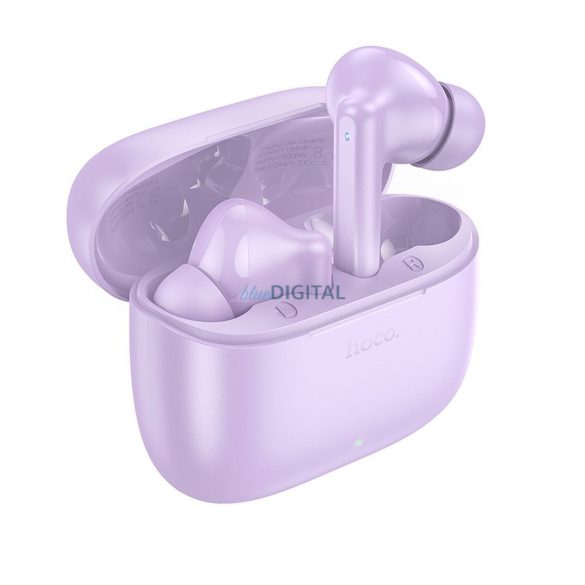 Stereo bluetooth headset vezeték nélküli töltőtokkal, TWS, lila, Hoco EQ2