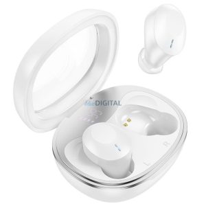 Stereo bluetooth headset vezeték nélküli töltőtokkal, TWS, fehér, Hoco EQ3