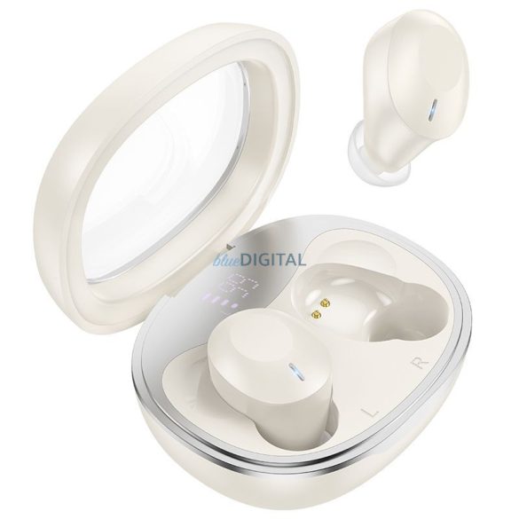 Stereo bluetooth headset vezeték nélküli töltőtokkal, TWS, törtfehér, Hoco EQ3