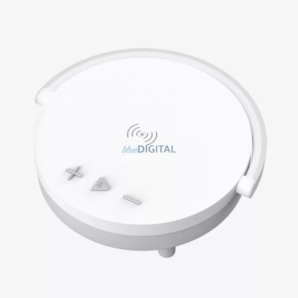 Többfunkciós wireless töltő pad lámpával és bluetooth hangszóróval, 15W, fehér, BWOO WL17