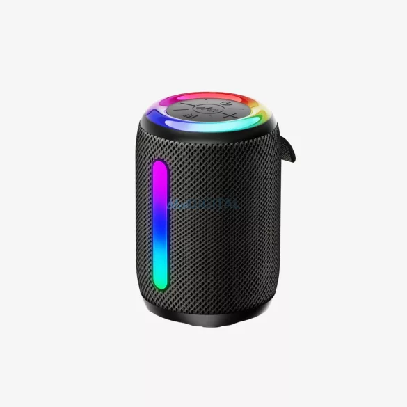 Bluetooth hangszóró, 5W, RGB led, fekete, IPX4, BWOO BS-87