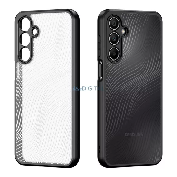 Samsung Galaxy A25 hátlap tok, telefon tok, átlátszó / fekete, PC/TPU, kamera védelemmel, SM-A256, Dux Ducis Aimo