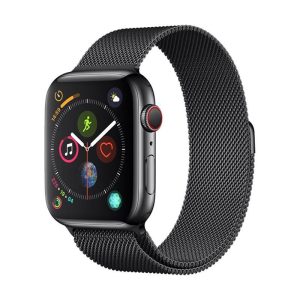 Apple Watch 1/2/3/4/5 okosóra fém, fekete, 38/40/41mm, Devia Elegant Milanese