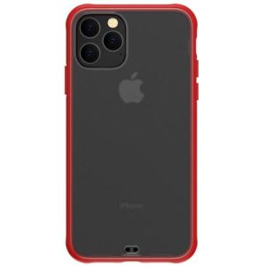 iPhone 11 Pro (5,8") hátlap tok, átlátszó / piros kerettel, Devia Soft Elegant