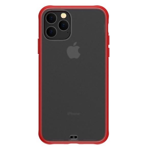 iPhone 11 Pro (5,8") hátlap tok, átlátszó / piros kerettel, Devia Soft Elegant