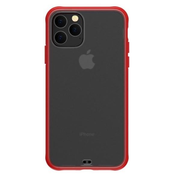 iPhone 11 Pro Max 2019 (6,5")  hátlap tok, átlátszó / piros kerettel, Devia Soft Elegant