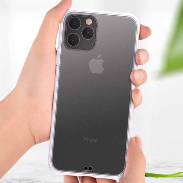 iPhone 11 Pro Max 2019 (6,5") hátlap tok, átlátszó / fehér kerettel, Devia Soft Elegant