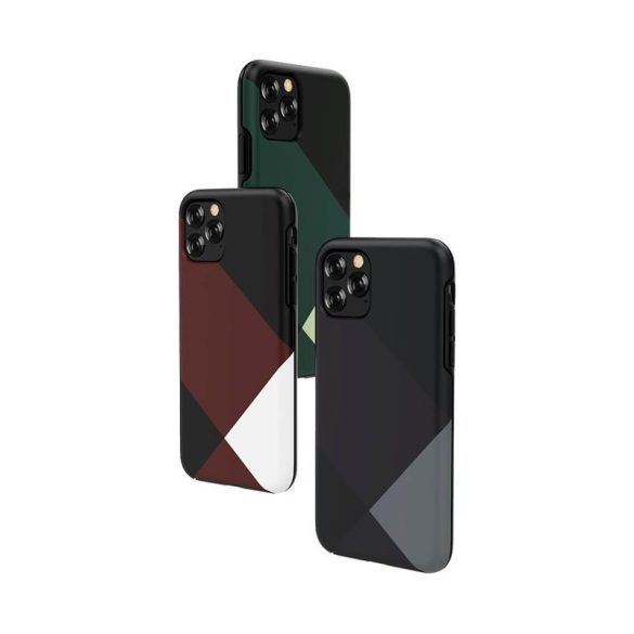 iPhone 11 Pro Max 2019 (6,5") hátlap tok, TPU tok, mintás tok, szürke, Devia Simple Style