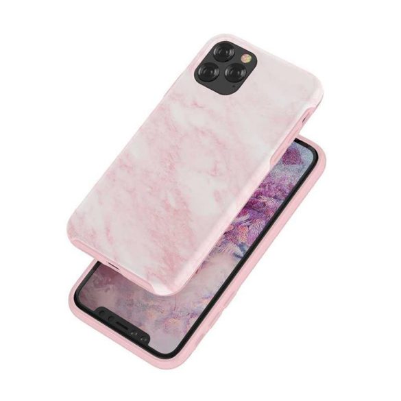 iPhone 11 Pro (5,8") hátlap tok, TPU tok, márvány mintás, rózsaszín, Devia Marble