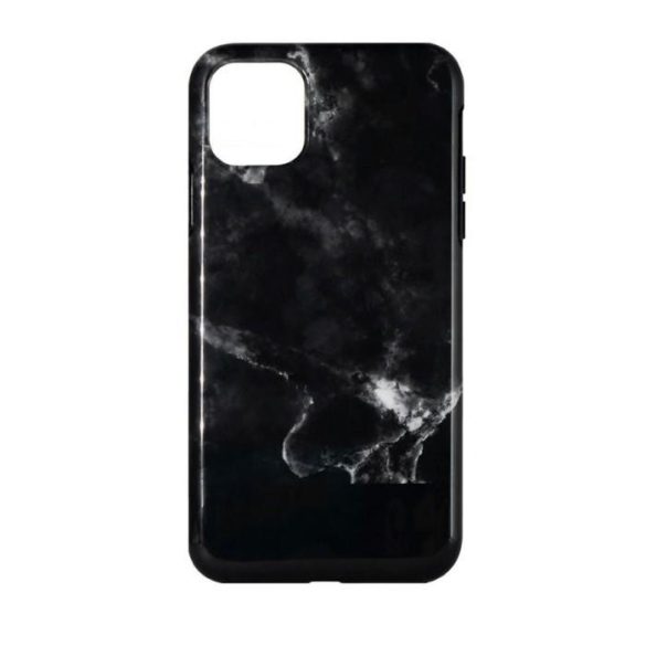 iPhone 11 Pro Max 2019 (6,5") hátlap tok, TPU tok, márvány mintás, fekete, Devia Marble