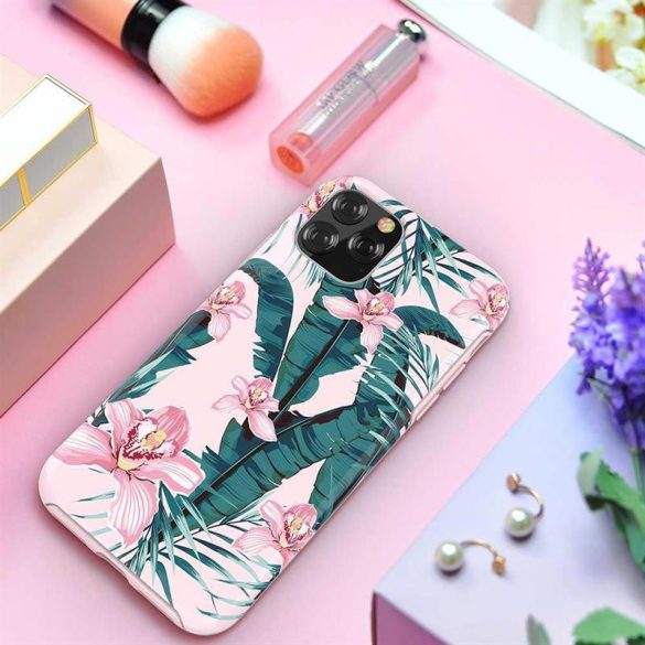 iPhone 11 Pro Max 2019 (6,5") hátlap tok, műanyag tok, virág mintás, rózsaszín, Devia Perfume Lily