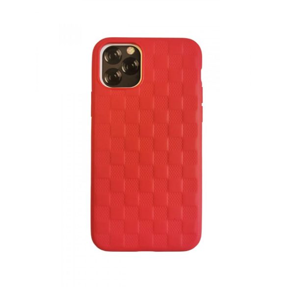 iPhone 11 Pro (5,8") hátlap tok, TPU tok, kocka mintás, piros, Devia Woven 2