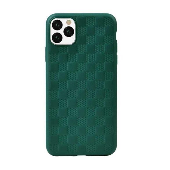 iPhone 11 Pro (5,8") hátlap tok, TPU tok, kocka mintás, zöld, Devia Woven 2