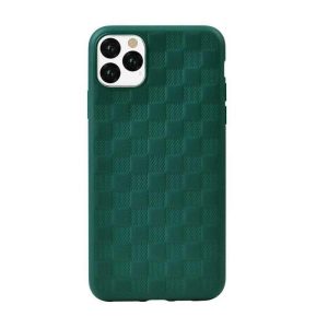 iPhone 11 Pro Max (6,5") hátlap tok, TPU tok, kocka mintás, zöld, Devia Woven 2