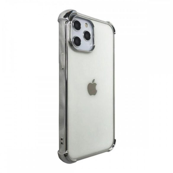 iPhone 12 Mini (5,4") ütésálló hátlap tok, TPU tok, átlátszó / ezüst kerettel, Devia Glitter Shockproof