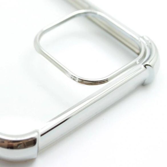 iPhone 12 Mini (5,4") ütésálló hátlap tok, TPU tok, átlátszó / ezüst kerettel, Devia Glitter Shockproof