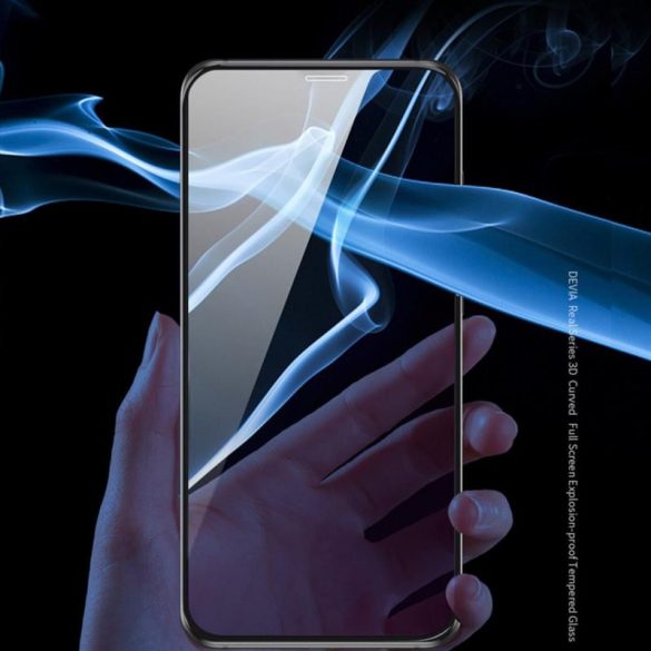 Devia iPhone 12 Pro Max (6,7") 3D kékfény szűrős fekete előlapi üvegfólia