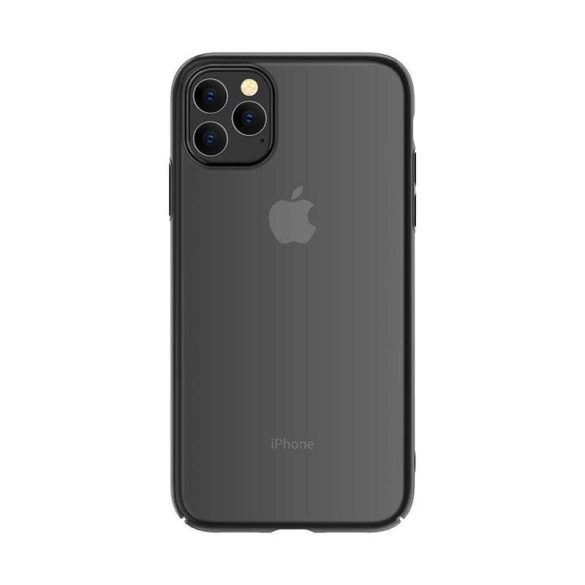 iPhone 12 Pro Max (6,7") kemény hátlap tok, TPU tok, átlátszó / fekete keret, Devia Glimmer