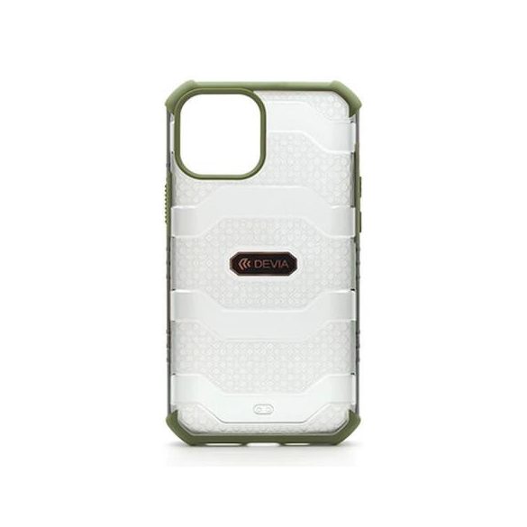 iPhone 12 Mini (5,4") ütésálló hátlap tok, TPU tok, átlátszó / zöld kerettel, Devia Vanguard 