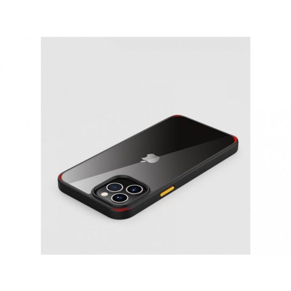 Devia Shark iPhone 12 Pro Max (6,7") átlátszó hátlap tok fekete kerettel