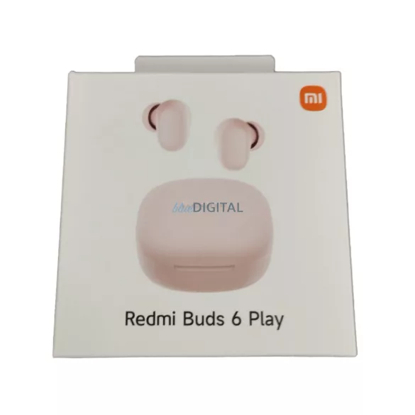 Stereo bluetooth headset vezeték nélküli töltőtokkal, TWS, rózsaszín, Xiaomi Redmi Buds 6 Play