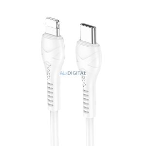 Type-C - 8pin gyorstöltő adatkábel, fehér, 1M, 27W, Hoco X37