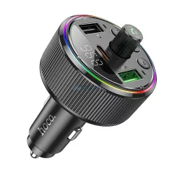   Bluetooth FM transmitter, 2xUSB / 1xType-C, QC3.0 / PD 30W, BT5.3, fekete, Hoco E82