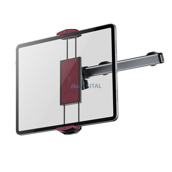 Fejtámlára rögzíthető telefon / tablet tartó, 4.5"-13", fekete-piros, Hoco H69