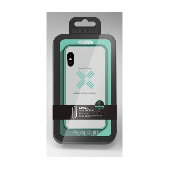 Joway BHK30 iPhone X / XS (5,8") menta zöld keretes átlátszó szilikon tok