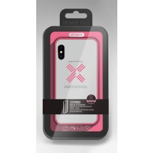 Joway BHK30 iPhone X / XS (5,8") rózsaszín keretes átlátszó szilikon tok