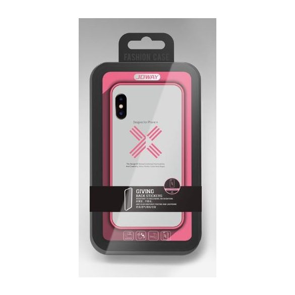 Joway BHK30 iPhone X / XS (5,8") rózsaszín keretes átlátszó szilikon tok