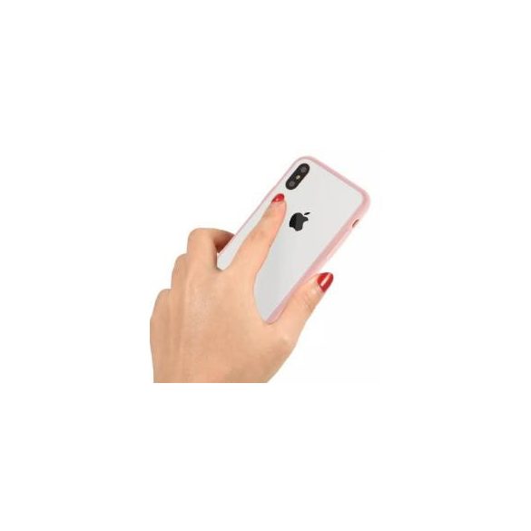 Joway BHK30 iPhone X / XS (5,8") rózsaszín keretes átlátszó szilikon tok