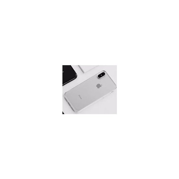 Joway BHK32 iPhone X / XS (5,8") fehér keretes átlátszó TPU szilikon tok