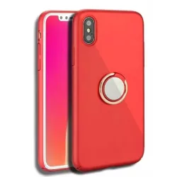   iPhone X / XS (5,8") hátlaptok, TPU tok, gyűrűs, mágneses, piros, Joway BHK35