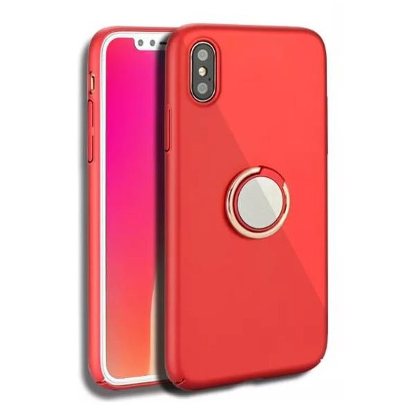 Joway BHK35 iPhone X / XS (5,8") piros gyűrűs mágneses TPU hátlaptok