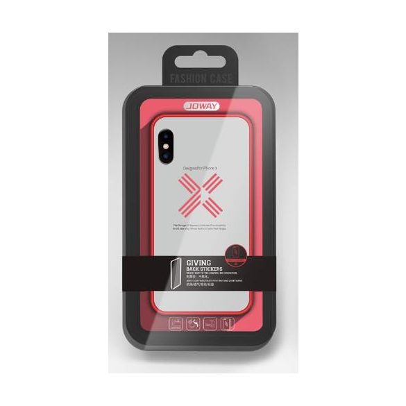 Joway BHK30 iPhone X / XS (5,8") piros keretes átlátszó szilikon tok