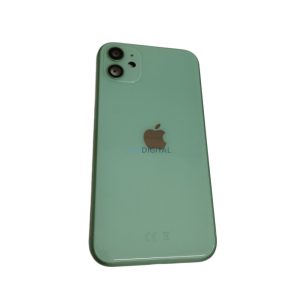 iPhone 11 (6.1") készülék hátlap, kamera lencsével / sim tálcával, akkufedél, zöld, AAA+ minőségű