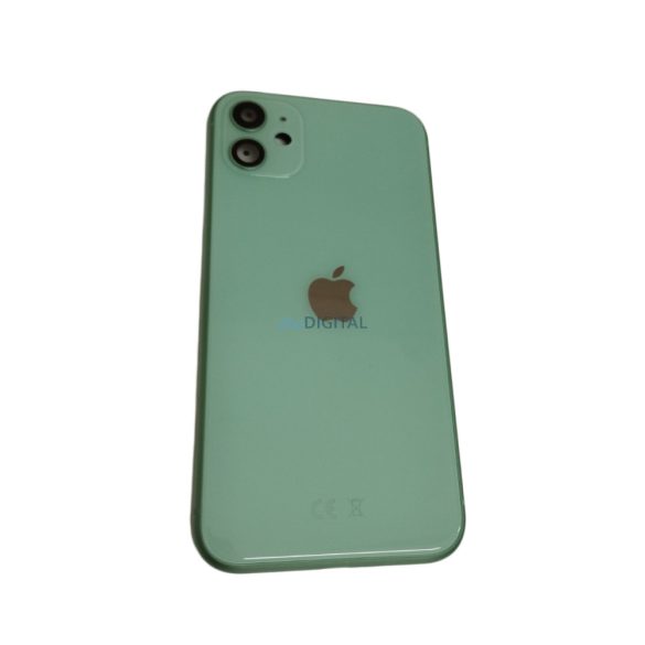 iPhone 11 (6.1") készülék hátlap, kamera lencsével / sim tálcával, akkufedél, zöld, AAA+ minőségű