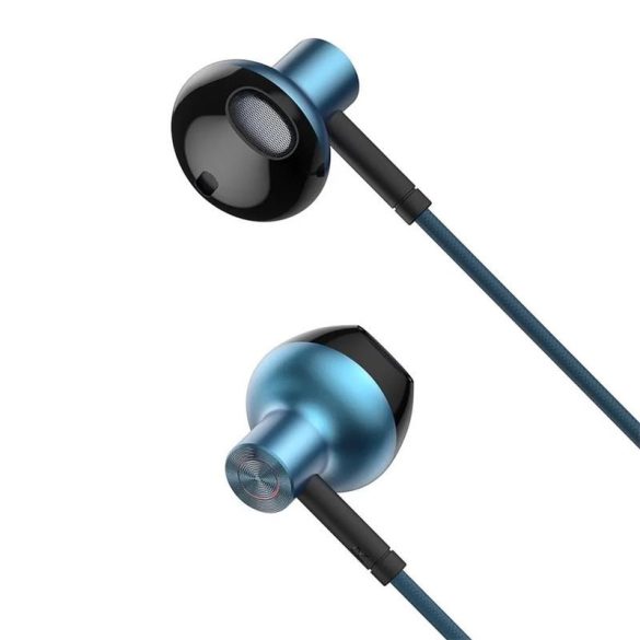 Stereo vezetékes fülhallgató jack csatlakozóval, hangerőszabályozós, kék, Baseus Encok H19 NGH19-03