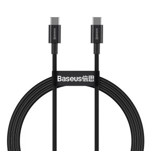 Type-C - Type-C gyorstöltő adatkábel, fekete, 2M, 100W, Baseus Superior Series
