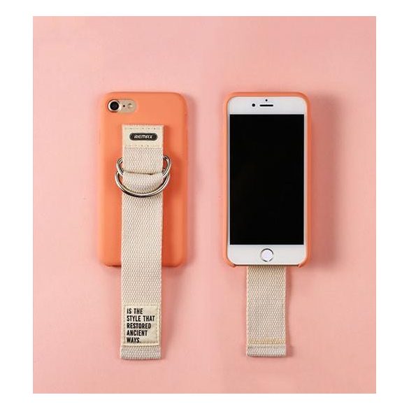 Remax RM-1643 iPhone 7 8 SE 2020 / SE 2022 (4,7") rózsaszín szilikon tok szíjjal