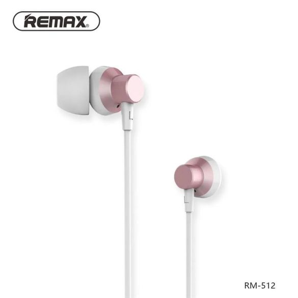 Stereo headset fülhallgató, pink/fehér, Remax RM-512