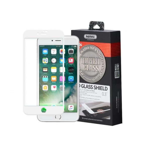 Remax GL-04 iPhone 7 8 Plus (5,5") fehér 3D előlapi üvegfólia