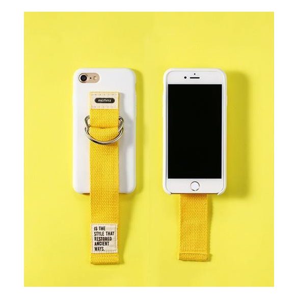 Remax RM-1643 iPhone X XS (5,8") fehér szilikon tok szíjjal