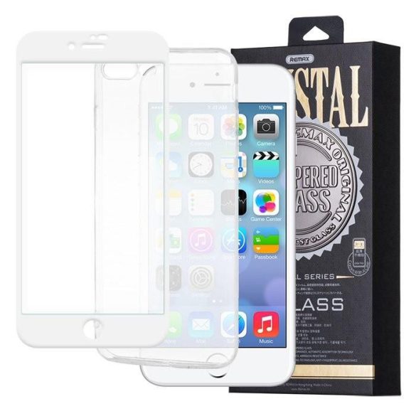 Remax GL-08 iPhone 11 Pro X XS (5,8") fehér 3D előlapi üvegfólia (PET)