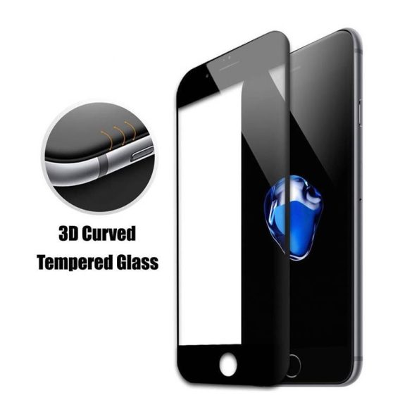 Remax GL-07 iPhone 7 8 Plus (5,5") fekete 3D PET előlapi üvegfólia 0,26mm