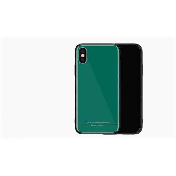 Remax RM-1653 iPhone X / XS (5,8") zöld fényes hátlap tok