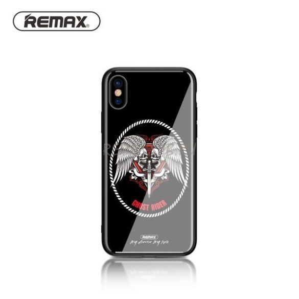 Remax RM-1653 iPhone X / XS (5,8") fekete "Ghost Rider" műanyag hátlap tok (BL-02)